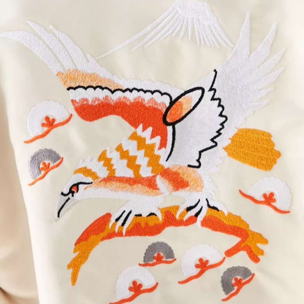 NWOT Rare UO Urban Renewal Soaring Desert Eagle Embroidered Satin Bomber - Picture 4 of 12